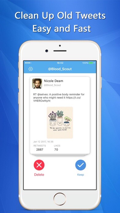 Emulate iPhone app Delete Tweet -Clear Old Tweets using MyAndroid