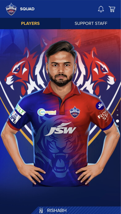 Emulate iPhone app Delhi Capitals Official App using MyAndroid