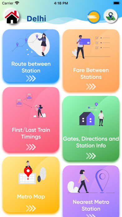 Emulate iPhone app Delhi Metro App Route Map, Bus using MyAndroid