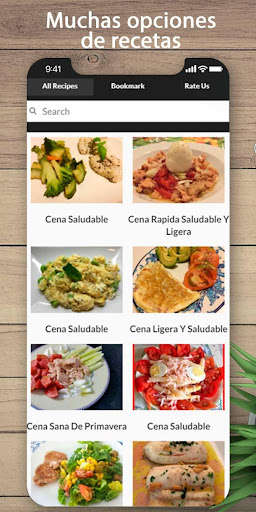 Run android online APK Deliciosa receta de Saludables de La Cena from MyAndroid or emulate Deliciosa receta de Saludables de La Cena using MyAndroid