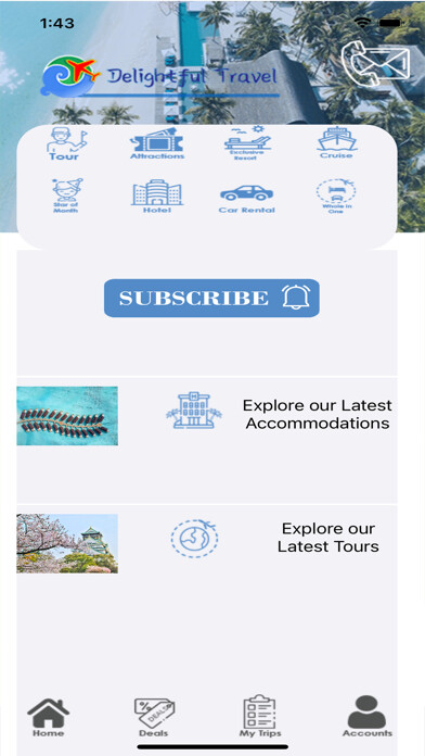 Emulate iPhone app Delightful Travel using MyAndroid