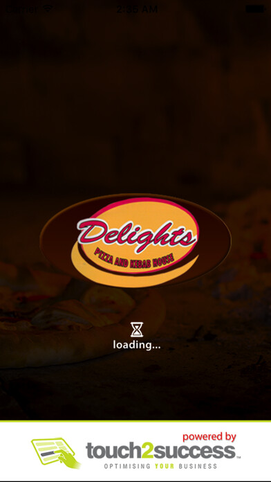 Emulate iPhone app Delight Pizza And Kebab using MyAndroid