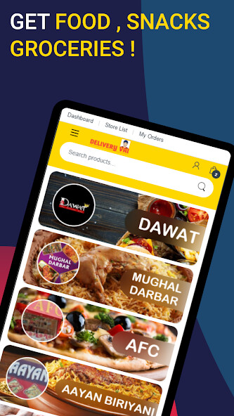 Run android online APK Delivery Vai - Food , Snacks ,  Groceries from MyAndroid or emulate Delivery Vai - Food , Snacks ,  Groceries using MyAndroid