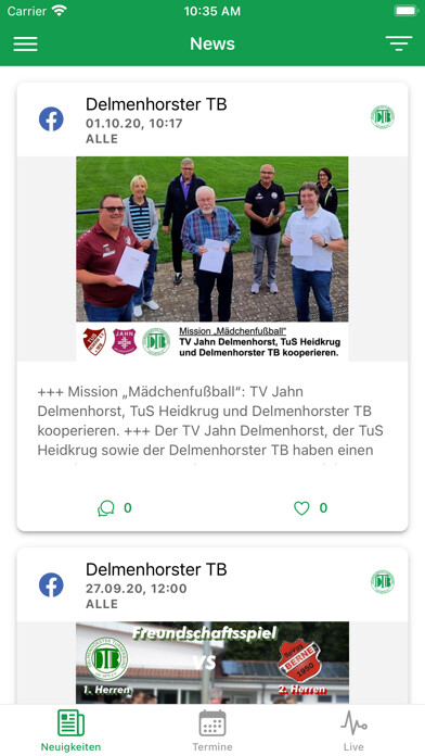 Emulate iPhone app Delmenhorster TB using MyAndroid