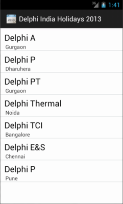 Emulate Android APK Delphi India Holidays 2013 Emulate Android APK Delphi India Holidays 2013