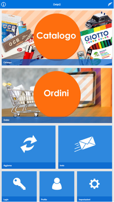Emulate iPhone app Delpi2 catalogo e ordini using MyAndroid