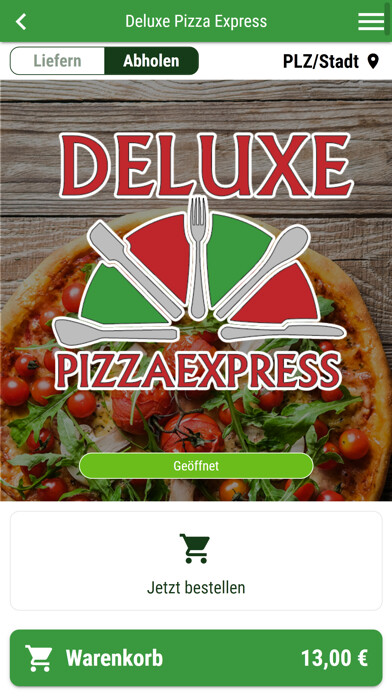 Emulate iPhone app Deluxe Pizza Express using MyAndroid
