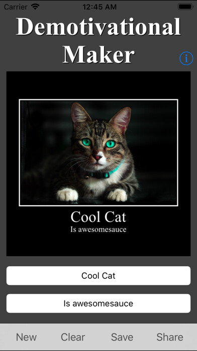 Emulate iPhone app Demotivational Maker using MyAndroid