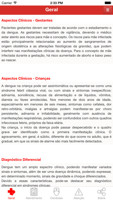 Emulate iPhone app DENGUE - Manejo Clínico - Adulto e Criança using MyAndroid