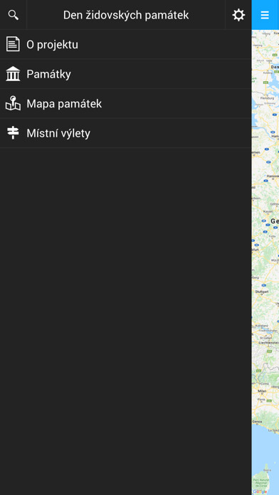 Emulate iPhone app Den židovských památek using MyAndroid