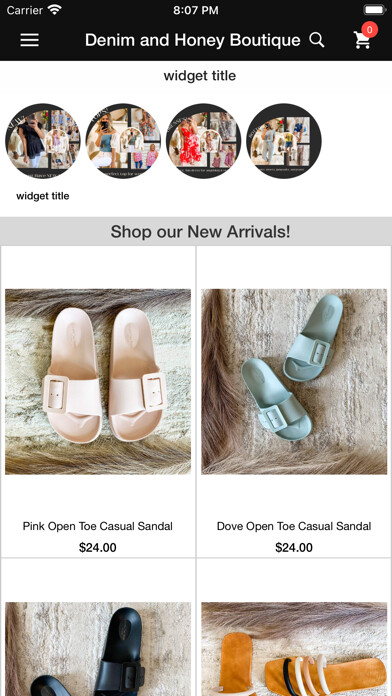 Emulate iPhone app Denim and Honey Boutique using MyAndroid Emulate iPhone app Denim and Honey Boutique using MyAndroid