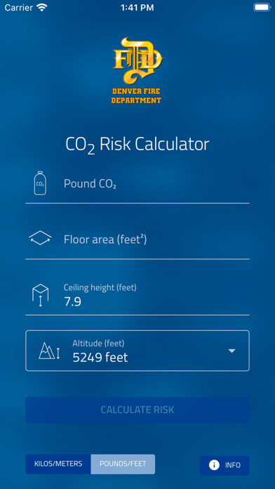 Emulate iPhone app Denver CO2 Risk Calculator using MyAndroid Emulate iPhone app Denver CO2 Risk Calculator using MyAndroid