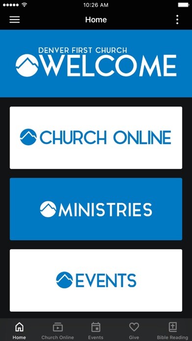 Emulate iPhone app Denver First Church of the Naz using MyAndroid