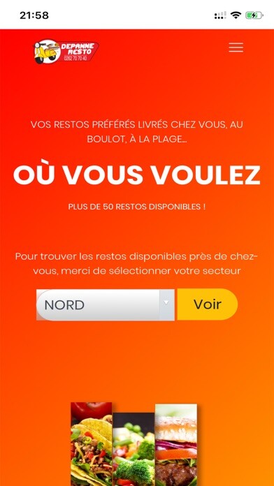 Emulate iPhone app Depanne Resto Réunion using MyAndroid