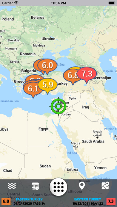 Emulate iPhone app Deprem İzleme using MyAndroid
