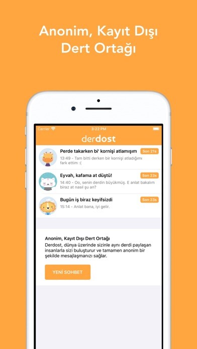 Emulate iPhone app Derdost using MyAndroid
