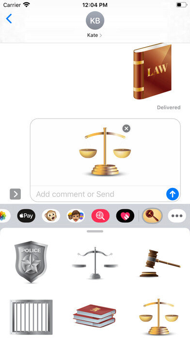 Emulate iPhone app Derecho Justice Stickers using MyAndroid Emulate iPhone app Derecho Justice Stickers using MyAndroid