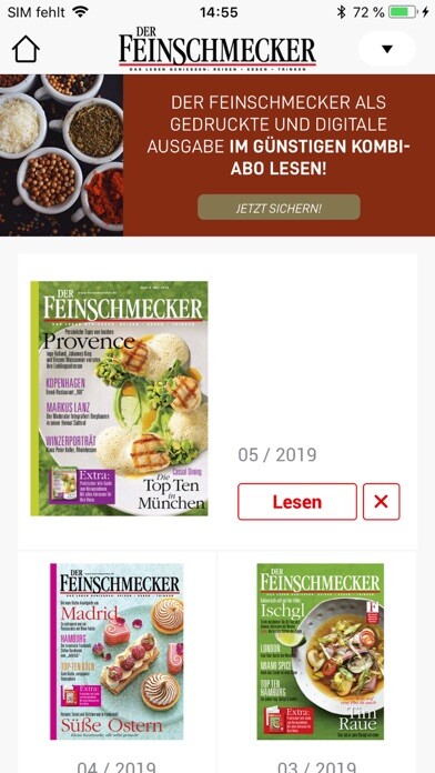 Emulate iPhone app DER FEINSCHMECKER using MyAndroid