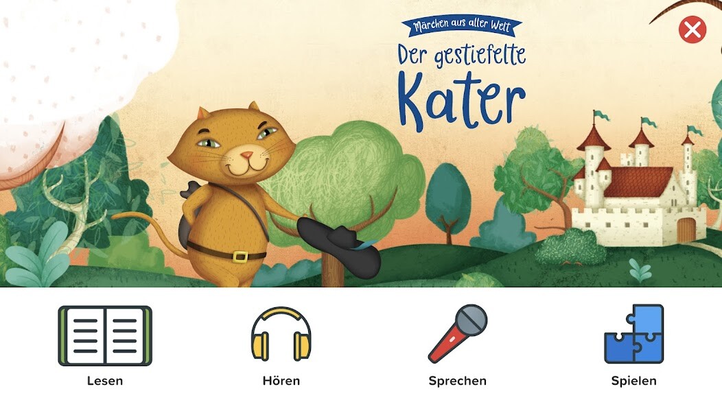 Emulate iPhone app Der gestiefelte Kater AR using MyAndroid