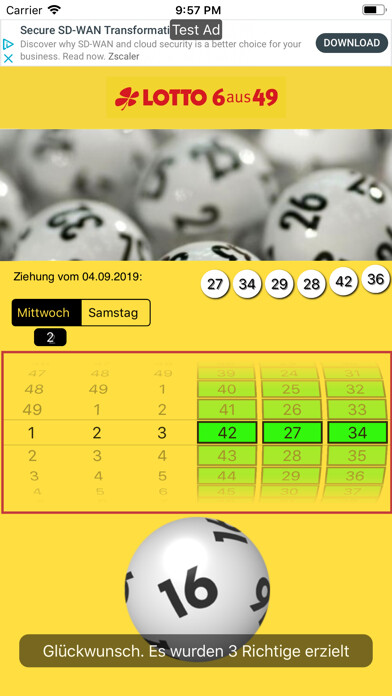 Emulate iPhone app Der Lottozahlen-Checker using MyAndroid