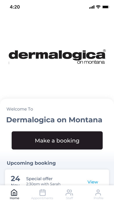 Emulate iPhone app Dermalogica on Montana using MyAndroid