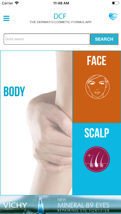 Emulate iPhone app DERMATO-COSMETIC FORMULARY using MyAndroid
