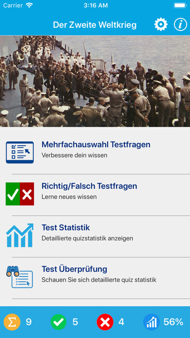 Emulate iPhone app Der Zweite Weltkrieg Quiz using MyAndroid Emulate iPhone app Der Zweite Weltkrieg Quiz using MyAndroid