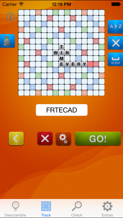 Emulate iPhone app Descrambler - Word game cheat using MyAndroid