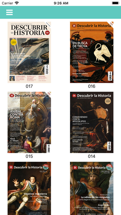 Emulate iPhone app Descubrir la Historia using MyAndroid
