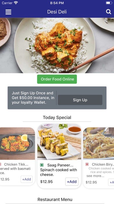 Emulate iPhone app Desi Deli Indian Kitchen using MyAndroid Emulate iPhone app Desi Deli Indian Kitchen using MyAndroid