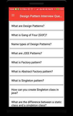 Emulate Android APK Design Pattern Interview Questions Emulate Android APK Design Pattern Interview Questions