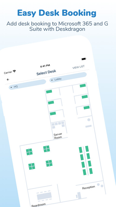 Emulate iPhone app Deskdragon - Easy Desk Booking using MyAndroid