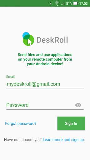 Run android online APK DeskRoll Remote Desktop from MyAndroid or emulate DeskRoll Remote Desktop using MyAndroid