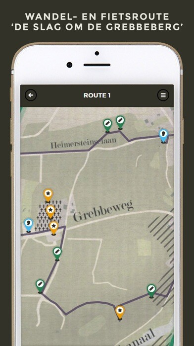 Emulate iPhone app De slag om de Grebbeberg - Interactieve route using MyAndroid