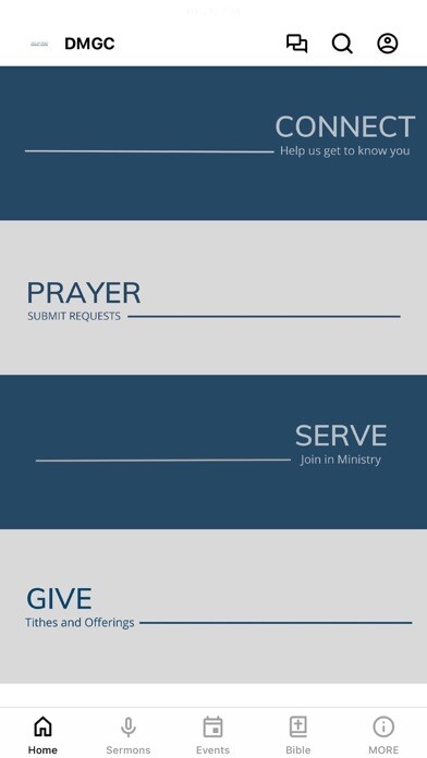 Emulate iPhone app Des Moines Gospel Chapel using MyAndroid