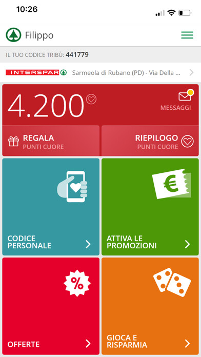 Emulate iPhone app Despar Tribù using MyAndroid