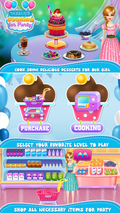 Emulate iPhone app Desserts Cooking For Party using MyAndroid