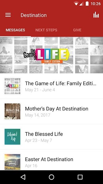 Emulate iPhone app Destination Church using MyAndroid