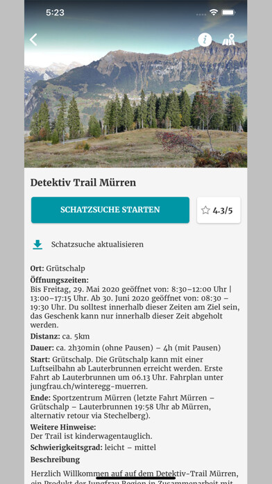 Emulate iPhone app Detektiv-Trail Mürren using MyAndroid Emulate iPhone app Detektiv-Trail Mürren using MyAndroid