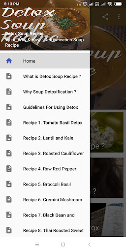 Run android online APK Detox Soup Recipe - Detoxification By Soup from MyAndroid or emulate Detox Soup Recipe - Detoxification By Soup using MyAndroid