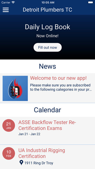 Emulate iPhone app Detroit Plumbers Training using MyAndroid