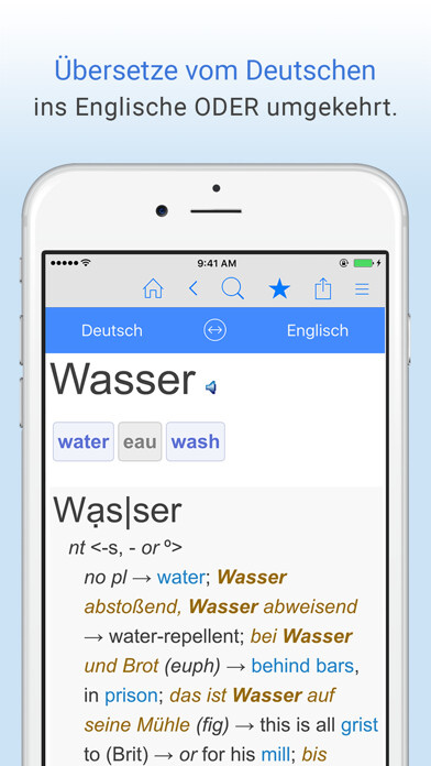 Emulate iPhone app Deutsch-Englisch Wörterbuch. using MyAndroid Emulate iPhone app Deutsch-Englisch Wörterbuch. using MyAndroid