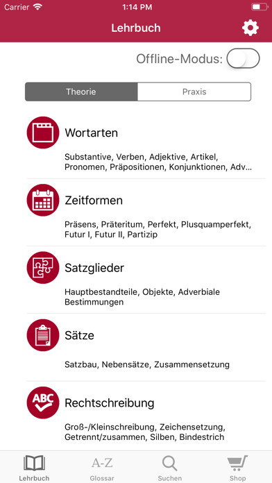 Emulate iPhone app DeutschWiki - Deutsch Hilfe using MyAndroid