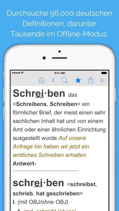 Emulate iPhone app Deutsch Wörterbuch & Thesaurus using MyAndroid Emulate iPhone app Deutsch Wörterbuch & Thesaurus using MyAndroid