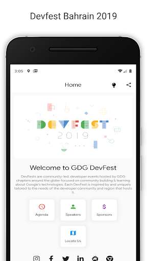 Run android online APK Devfest Bahrain from MyAndroid or emulate Devfest Bahrain using MyAndroid