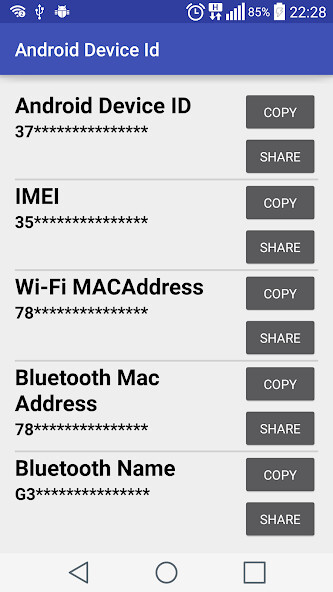 Run android online APK Device Id for Android from MyAndroid or emulate Device Id for Android using MyAndroid