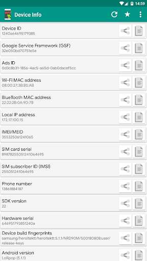 Run android online APK Device Info (Device ID) from MyAndroid or emulate Device Info (Device ID) using MyAndroid