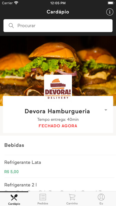Emulate iPhone app Devora Hamburgueria using MyAndroid Emulate iPhone app Devora Hamburgueria using MyAndroid