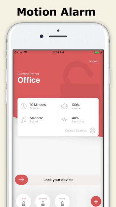 Emulate iPhone app DevPro Light: Device Security using MyAndroid