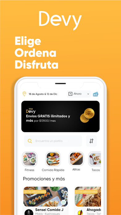 Emulate iPhone app Devy: Comidas y tiendas online using MyAndroid Emulate iPhone app Devy: Comidas y tiendas online using MyAndroid